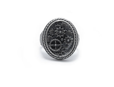 anello Almas Gioielli Chevalier Ovale Ingranaggi 