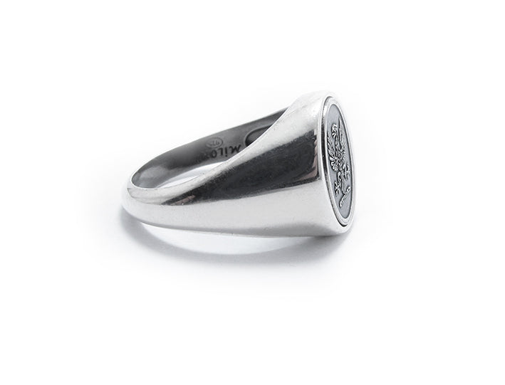 anello Almas Gioielli Chevalier Ovale Stamma Araldico 