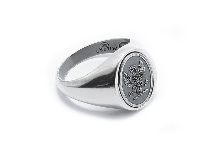 anello Almas Gioielli Chevalier Ovale Stamma Araldico 