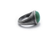 anello Almas Gioielli Chevalier Tondo con Agata verde 