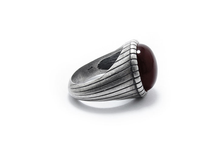 anello Almas Gioielli Chevalier Tondo con Agata nera 