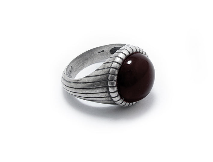 anello Almas Gioielli Chevalier Tondo con Agata nera 