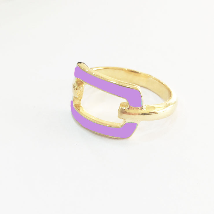 Anello Shapes Collection in argento 925 e smalto LILLA