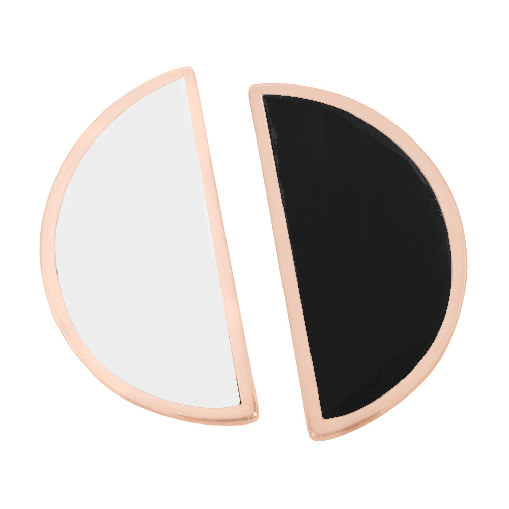 Set Di 2 Orecchini A Luna E Falce In Acciaio Inox 316L | Mezzaluna Argento, Nero, Oro O Oro Rosa | Gioielli Unisex