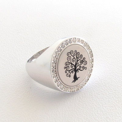 Anello tondo con albero della vita - Almas Gioielli