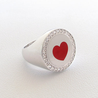 Anello tondo con cuore - Almas Gioielli