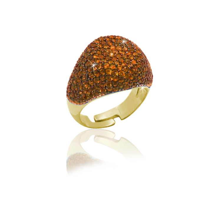 Anello Fascia Pave' arancio