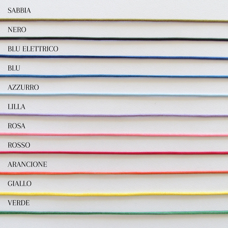 Bracciale laccio con pepita personalizzabile con frase + colori - Almas Gioielli