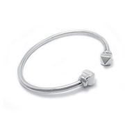 bracciale Almas Gioielli Bracciale rigido flessibile con borchie rodio bianco 