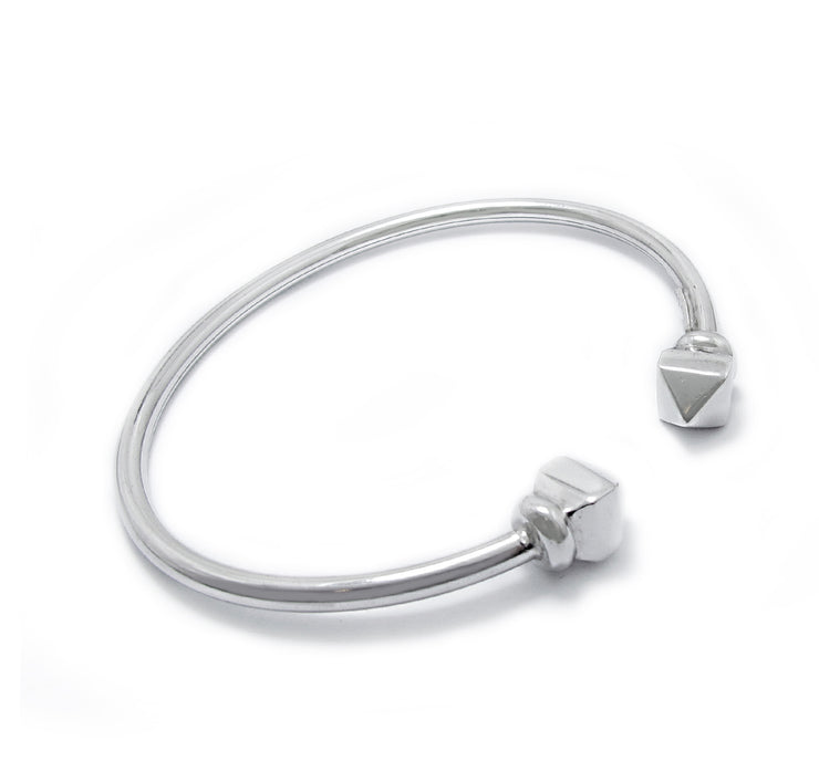 bracciale Almas Gioielli Bracciale rigido flessibile con borchie rodio bianco 